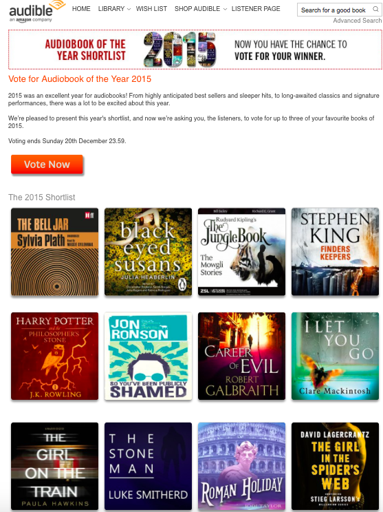 Audiobook of the year voting link HERE!